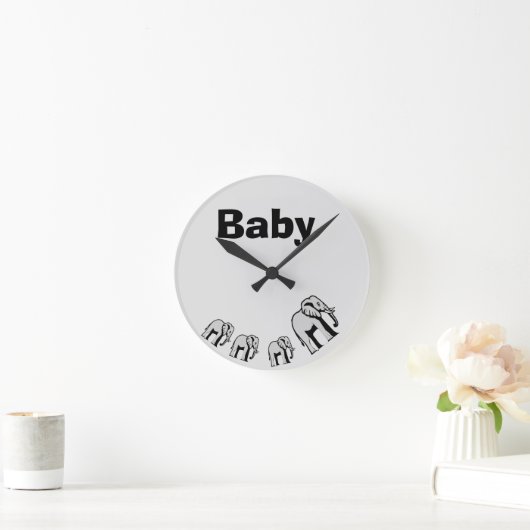 Horloge éléphant double face personnalisable ラウンド壁時計 (ホーム)