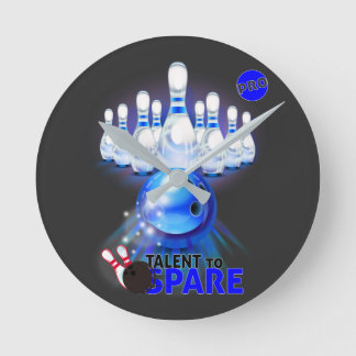 Horloge en Acryliqueボーリングスペアの才能 ラウンド壁時計