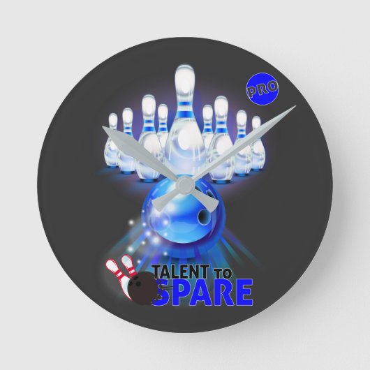 Horloge en Acryliqueボーリングスペアの才能 ラウンド壁時計 (正面)