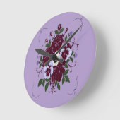 Horloge en Acrylique Bouquet de Violettes ラウンド壁時計 (傾斜)