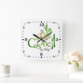 Horloge en Acrylique. cuisine du chef スクエア壁時計 (ホーム)