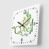 Horloge en Acrylique. cuisine du chef スクエア壁時計 (傾斜)