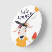 Horloge en Acrylique Hello summer ラウンド壁時計 (傾斜)