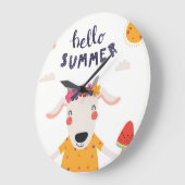 Horloge en Acrylique Hello summer - grande ラージ壁時計 (傾斜)