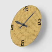 Horloge Goban Clock - Black Stones - 3-6-9-12 ラウンド壁時計 (傾斜)