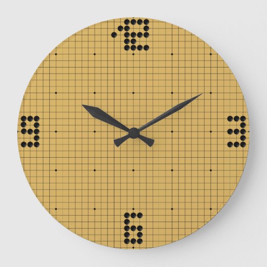 Horloge Goban Clock - Black Stones - 3-6-9-12 ラージ壁時計 (正面)