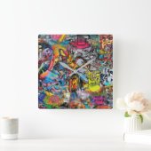 Horloge graffiti スクエア壁時計 (ホーム)