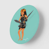 Horloge Jeanne's Pareu ラウンド壁時計 (傾斜)