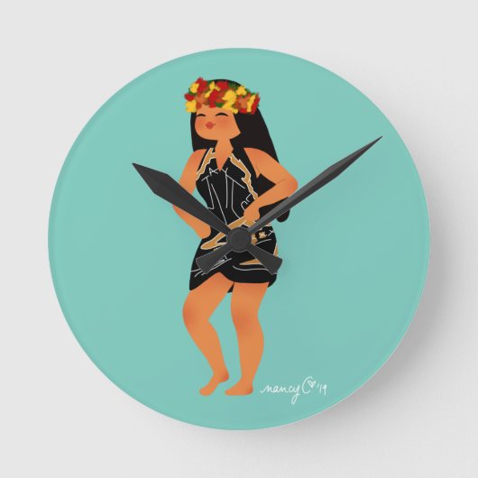 Horloge Jeanne's Pareu ラウンド壁時計 (正面)