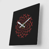Horloge Jimette Design Rouge jaune sur noir スクエア壁時計 (傾斜)