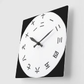 Horloge Kanji Clock 1-12 (rotated) スクエア壁時計 (傾斜)