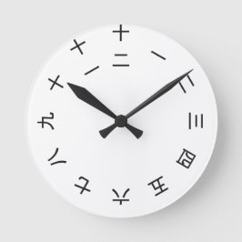 Horloge Kanji Clock 1-12 (rotated) ラウンド壁時計