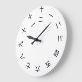 Horloge Kanji Clock 1-12 (rotated) ラージ壁時計 (傾斜)