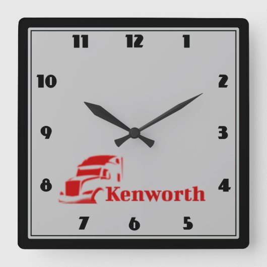 Horloge Kenworth スクエア壁時計 (正面)