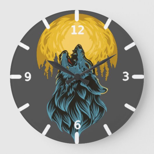Horloge loup ラージ壁時計 (正面)