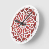 Horloge Mosaïque marocaine rouge ALCAZAR ラウンド壁時計 (傾斜)