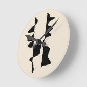 Horloge Murale Acrylique "Abstrait Dual Face" ラウンド壁時計 (傾斜)