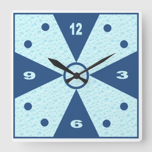 Horloge murale acrylique, Carrée DESIGN CLOCK SEA スクエア壁時計 (正面)