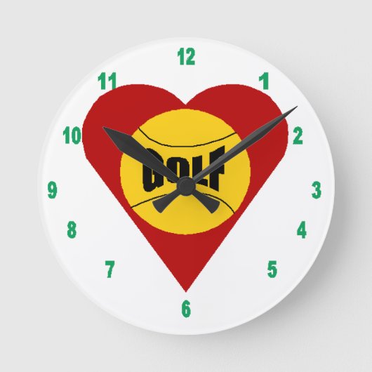 Horloge murale acrylique,Ronde Medium AMOUR GOLF ラウンド壁時計 (正面)