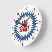 Horloge murale  acrylique, Ronde Medium  US SPORT ラウンド壁時計 (傾斜)
