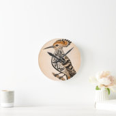 Horloge murale artistique – Huppe avec calligraphi ラウンド壁時計 (ホーム)