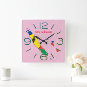 Horloge murale carré New Caledonia スクエア壁時計 (ホーム)