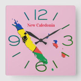 Horloge murale carré New Caledonia スクエア壁時計