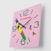 Horloge murale carré New Caledonia スクエア壁時計 (傾斜)