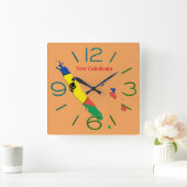 Horloge murale carré New Caledonia スクエア壁時計 (ホーム)