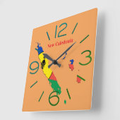 Horloge murale carré New Caledonia スクエア壁時計 (傾斜)