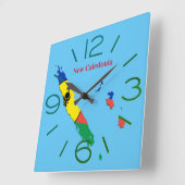 Horloge murale carré New Caledonia スクエア壁時計 (傾斜)