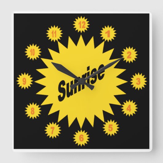 Horloge murale en acrylique, Carrée  SUNRISE スクエア壁時計 (正面)