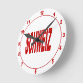 Horloge murale en acrylique, Ronde Medium  SCHWEIZ ラウンド壁時計 (傾斜)