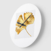 Horloge Murale Feuille Dorée – Design Botanique  ラージ壁時計 (傾斜)
