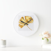 Horloge Murale Feuille Dorée – Design Botanique ラージ壁時計 (ホーム)