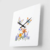 Horloge Murale Fleurs & Papillons – Décoration Élé スクエア壁時計 (傾斜)