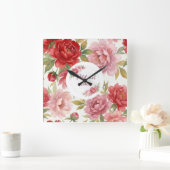 Horloge murale florale Petit mot doux   スクエア壁時計 (ホーム)