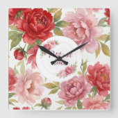 Horloge murale florale Petit mot doux   スクエア壁時計 (正面)