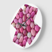 Horloge Murale Galets Roses – Design Élégant Inspi ラージ壁時計 (傾斜)