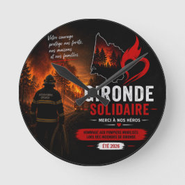 Horloge Murale - "Gironde Solidaire 2026" ラウンド壁時計