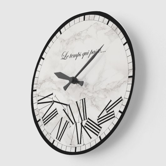 Horloge murale - Le temps qui passe...Effet marbre ラージ壁時計 (傾斜)