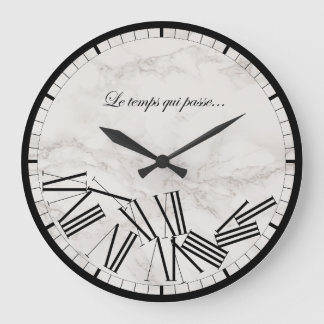 Horloge murale - Le temps qui passe...Effet marbre ラージ壁時計