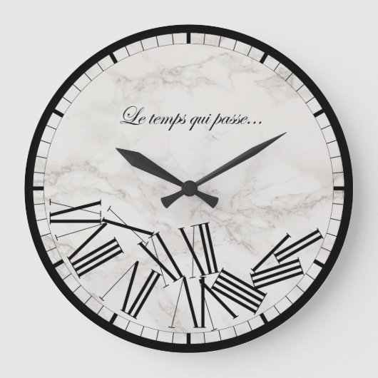 Horloge murale - Le temps qui passe...Effet marbre ラージ壁時計 (正面)