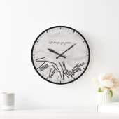 Horloge murale - Le temps qui passe...Effet marbre ラージ壁時計 (ホーム)