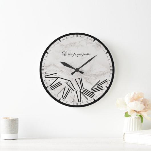 Horloge murale - Le temps qui passe...Effet marbre ラージ壁時計 (ホーム)