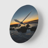 Horloge murale, Motif coucher de soleil  ラウンド壁時計 (傾斜)
