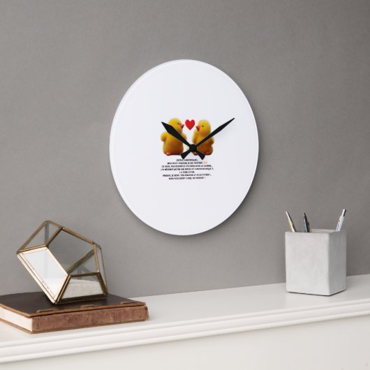 Horloge murale “Poussin jaune” – Mignonne et amusa ラージ壁時計 (オフィス)