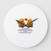 Horloge murale “Poussin jaune” – Mignonne et amusa ラージ壁時計 (正面)