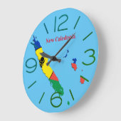 Horloge murale rond New Caledonia ラージ壁時計 (傾斜)