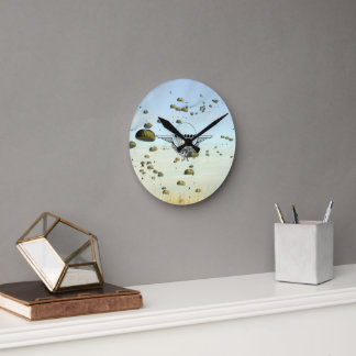 Horloge parachutiste – Idée cadeau pour passionnés ラウンド壁時計